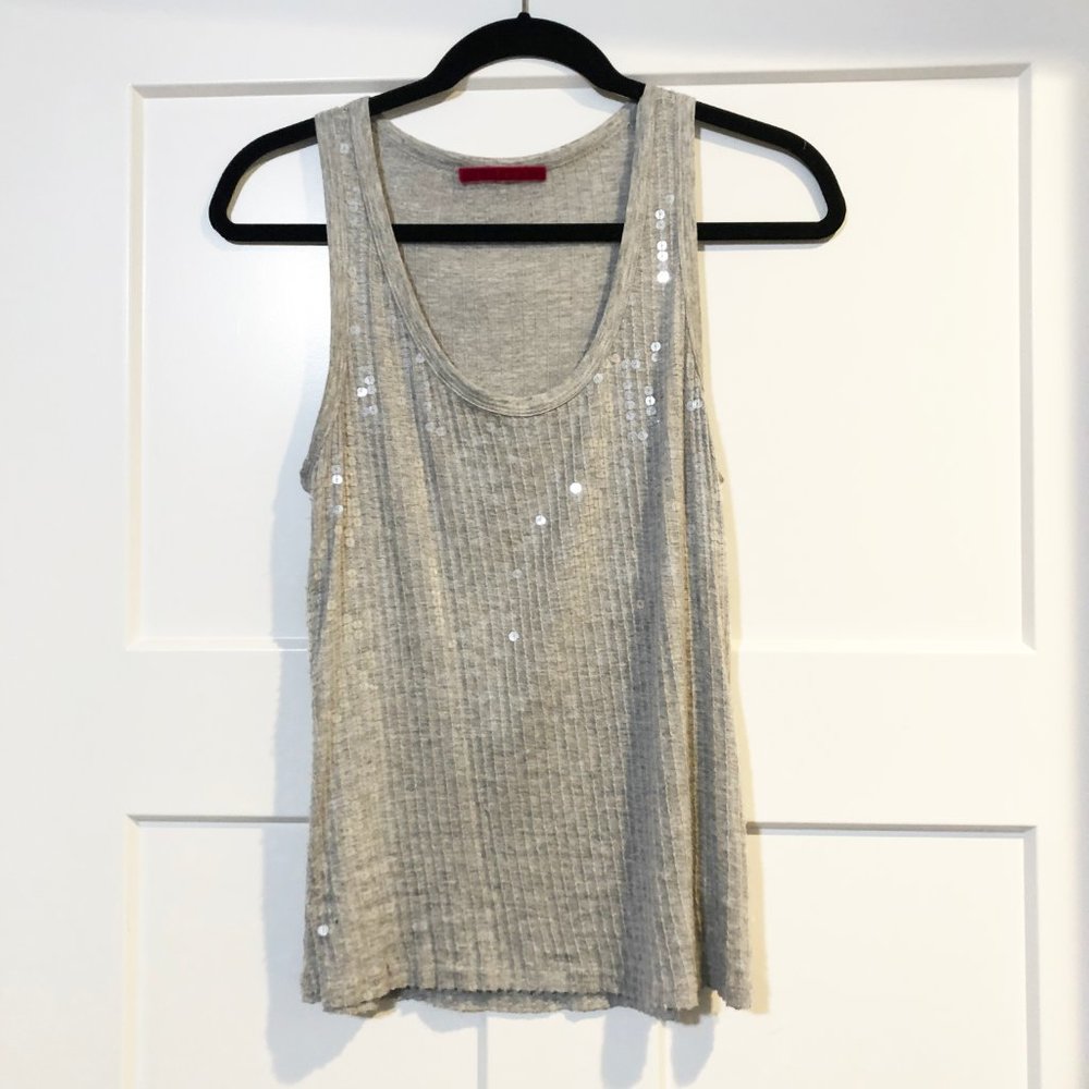 Velvet Gray Sequined Tank Top